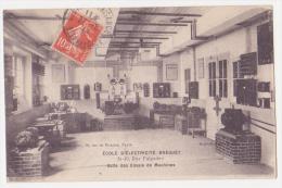 Carte Postale Ancienne  1917  Paris (75) Ecole D'Electricité Bréguet (salle Des Essais De Machines) - Enseignement, Ecoles Et Universités