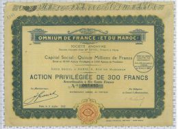 Omnium De France Et Du Maroc - Banco & Caja De Ahorros