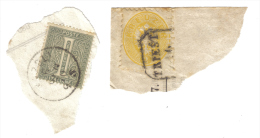 Austria 2 Kreuzer + 1 Cent 1863 Tibres On Petit Fragment COD. FRA.257 - Autres & Non Classés