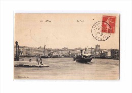 34 MEZE Port, Vue Générale, Cachet Ambulant Béziers à Montpellier, Ed BD 60, 1908 - Mèze