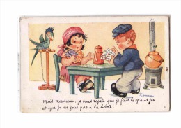 TH Illustrateur, Gougeon, Cartomancienne, Grand Jeu, Belote, Cartes, Bohémienne, Perroquet, Cartomancie, Ed PC, 194? - Gougeon