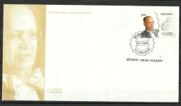 Delcampe - INDIA, 2003,  FDC, Birth Centenary Of  Shantanu L Kirloskar, (Industrialist),  First Day Kolkata Cancelled - Brieven En Documenten