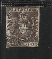 ANTICHI STATI ASI : TOSCANA 1860 GOVERNO PROVVISORIO CENTESIMI 10 BRUNO ANNULLATO USED - Toscane