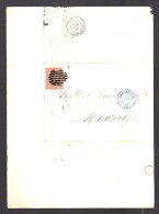 ESPAGNE 1858  4 C  Obl. S/Lettre Entiére Pour  Barcelona En Bleu /Madrid - Lettres & Documents