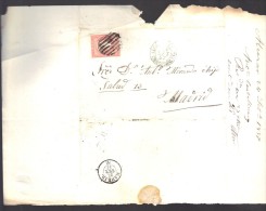 ESPAGNE 1857  4 C  Obl. S/Lettre Entiére Pour Alcazares De San Juan  /Madrid - Lettres & Documents