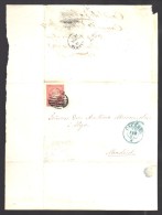 ESPAGNE 1857  4 C  Obl. S/Lettre Entiére Pour Caceres En Bleu  /Madrid - Storia Postale