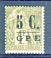 Guadaloupe 1890-91 N. 11 C. 5 Su F. 1 Verde Oliva MH - Other & Unclassified