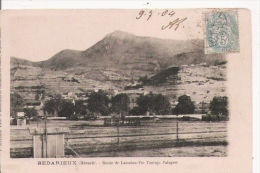 BEDARIEUX (HERAULT)  ROUTE DE LAMALOU -PIC TANTAJO PALAGRET (VOIE FERREE ET WAGONS)  1904 - Bedarieux