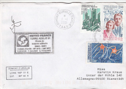 ANTARKTIC TREATY, FRENCH LANDS IN ANTARKTIC, STAMPS ON COVER, 2001, FRANCE - Antarctic Treaty