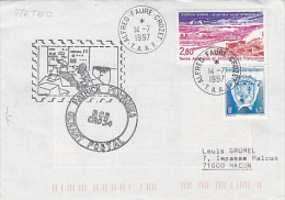 FRENCH LANDS IN ANTARKTIC, PATRICK MARQUES GERANT POSTAL, STAMPS AND POSTMARK ON COVER, 1997, FRANCE - Antarctic Treaty