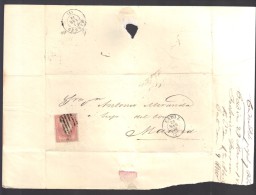 ESPAGNE 1858  4 C  Obl. S/Lettre Entiére Pour Cadiz /Madrid - Briefe U. Dokumente