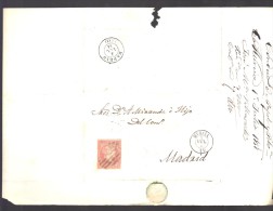 ESPAGNE 1858 4 C  Obl. S/Lettre Entiére Pour Murcia /Madrid - Briefe U. Dokumente