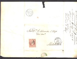 ESPAGNE 1858 4 C  Obl. S/Lettre Entiére Pour Murcia /Madrid - Briefe U. Dokumente