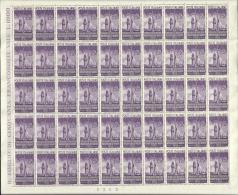 ITALIA REPUBBLICA ITALY REPUBLIC  1950 RADIODIFFUSIONE LIRE 20 MNH FOGLIO INTERO SHEET - Ganze Bögen