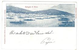 CARTOLINA - RARA - SPIAGGIA DI ELENA - PANORAMA  - NAVI IN MOVIMENTO - NON VIAGGIATA  1900 - Quartu Sant'Elena