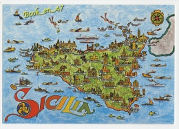 {53134} Sicilia , Carte Plan Et Illustrations - Cartes Géographiques