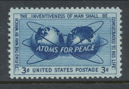 USA 1955 Scott  # 1070. Atoms For Peace Policy, MNH (**) - Neufs