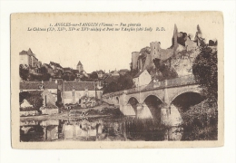 Cp, 86, Angles-sur-l'Anglin, Vue Générale, Le Château Et Pont Sur L'Anglin, Côté Sud - Other & Unclassified