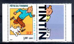 TINTIN  Timbre De Carnet Avec Vignette. Fête Du Timbre 2000. N° 3303b. Cote 3,00€ - Dag Van De Postzegel