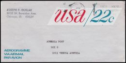 United States 1978, Aerogramme Chicago To Wien - 3c. 1961-... Storia Postale