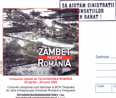 HELP FOR PEOPLE IN BANAT,2005,COVER STATIONERY,ENTIERS POSTAUX ,VERY RARE,ROMANIA - Lettres & Documents