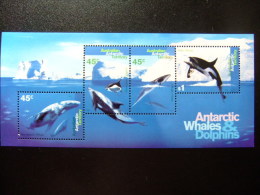 AUSTRALIE TERRITOIRE ANTARCTIQUE - FAUNE MARINE BALEINES ET DAUPHINS Yvert Nº BLOC 1 ** MNH - Nuevos