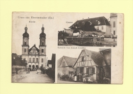 Gruss Aus Ebermunster - Kirche Kloster Epicerie - Carte Avec Petits Défauts Mais Rare - Ebersmunster