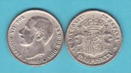 ESPAÑA  ALFONSO XII   1 PESETA  1.882  SC/UNC   Réplica T-DL-10.455 - Autres & Non Classés