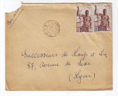 FRANCE. COLONIE. LETTRE. 69. LYON. RHONE. PA. AVION. AEF. AFRIQUE EQUATORIALE. PORT GENTIL - Covers & Documents