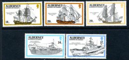 Alderney 1990 Royal Navy Ships Set Of 5, MNH - Alderney