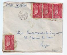 FRANCE. COLONIE. LETTRE. 69. LYON. RHONE. PA. AVION. AEF. AFRIQUE EQUATORIALE. - Briefe U. Dokumente