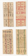 ARGENTINA -4 Old BUS TICKETS CAPICUA -1 With Advertisement At Back About OIL -PETROLEO And Other About EVA PERON Rare !! - Mundo