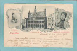 BRUXELLES  -  LA REINE  -  LA MAISON DU ROI  -  PRINCESSE CLEMENTINE  -  1907  -  CARTE PRECURSEUR  - - Feesten En Evenementen