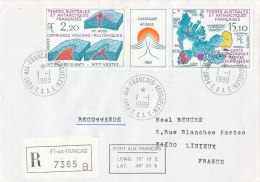 E 246 / TAAF SUR   LETTRE  RECOMMANDEE  - PORT AUX FRANCAIS  KERGUELEN  -1988- - Lettres & Documents