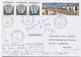 E 248 / TAAF SUR   LETTRE  RECOMMANDEE  - PORT AUX FRANCAIS  KERGUELEN  -1992- - Covers & Documents