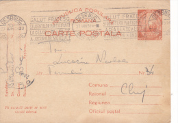 VERY RARE METERMARK , SALUT FRATESC STUDENTILOR PARTICIPANTI LA CEA DE-A IX-A EDITIE A JOCURILOR MONDIALE, 1951,ROMANIA - Covers & Documents