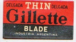 RAZOR BLADE RASIERKLINGE DELGADA THIN DELGADA GILLETTE BLADE INDUSTRIA ARGENTINA Nicht Ohne Rasierer Gefüllt - Hojas De Afeitar