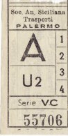 PALERMO  /    S.A.S.T. - BIGLIETTO PER AUTOBUS - Europa