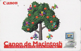 Télécarte Japon / 110-011 - Ordinateur CANON - APPLE MACINTOSH Computer - Japan Phonecard Pomme - 27 - Opérateurs Télécom