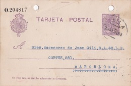 00020 Entero Postal Avila A Barcelona 1924 - 1850-1931