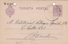 00039 Entero Postal Valls A Barcelona 1924 - 1850-1931