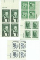 Lot Of 5 Different Plate # Blocks, #908 #1037 #1113 #1209 #1581, Lincoln Jackson - Numero Di Lastre