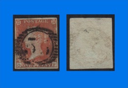 GB 1841-0010, 1d Red-Brown SG8 Imperf Star Lettered O-F, Good Used London Chief  Office Cancel - Oblitérés