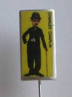 CHARLIE (CHARLES) CHAPLIN - Yugoslavian Old Rare Pin Badge * Silent Film Movie Cinema TV Television Televisione - Films