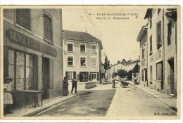 Carte Postale Ancienne Pont De Chéruy - Rue E.C. Grammont - Hôtel Des Voyageurs - Pont-de-Chéruy