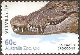 AUSTRALIA - DIECUT - USED 2012 60c  Australian Zoos - Australia Zoo, Qld - Saltwater Crocodile - Oblitérés
