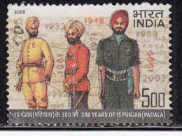 India Used 2005, 300 Year Of Punjab Regiment, Patiala, Uniforn, Map, Militaria ,  (sample Image) - Usados