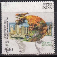 India Used 2005, World Environment Day, Bird, Park, Urban City, Car, Kite, Globe, Architecture, - Gebraucht