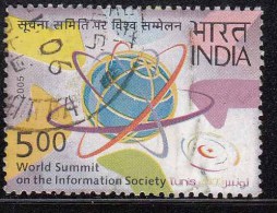 India Used 2005, UN World Summit On Information Scoiety, WSIS, Telecom, Globe,,  (image Sample) - Usati