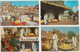 8 OLD POSTCARDS HOLLAND: ALKMAAR - KAASMARKT / CHEESE-MARKET / MARCHÉ DE FROMAGE / KÄSEMARKT (See 3 Scans) - Alkmaar